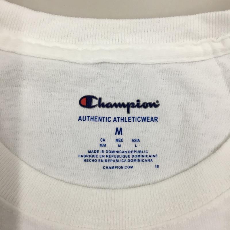 チャンピオン Champion Tシャツ 半袖 半袖カットソー プリントTシャツ クルーネックカットソー M 無地 白 / ホワイト /  メンズ USED 古着 中古 10117721