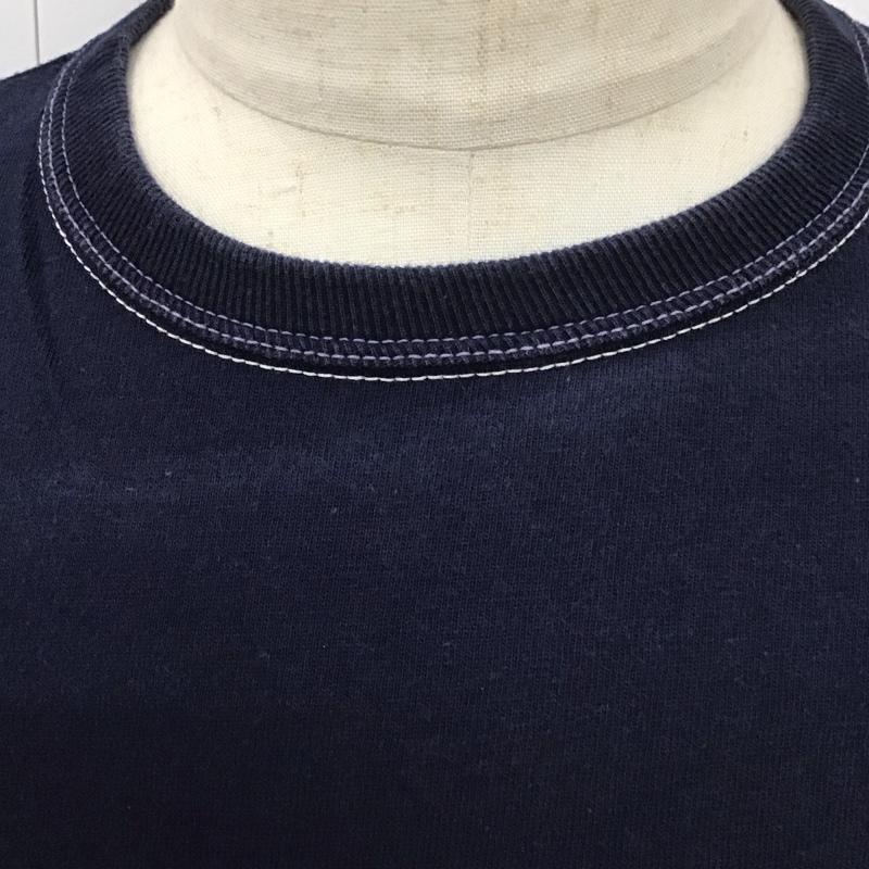 フラットヘッド The Flat Head Tシャツ 半袖 半袖カットソー プリントTシャツ クルーネックカットソー 38 ロゴ、文字 紺 / ネイビー /  メンズ USED 古着 中古 10113146