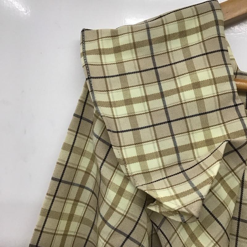 マジェスティックレゴン MAJESTIC LEGON シャツ、ブラウス 長袖 1002030506 スウィートフリルブラウス タグ付き M チェック ベージュ / ベージュ /  レディース USED 古着 中古 10141988