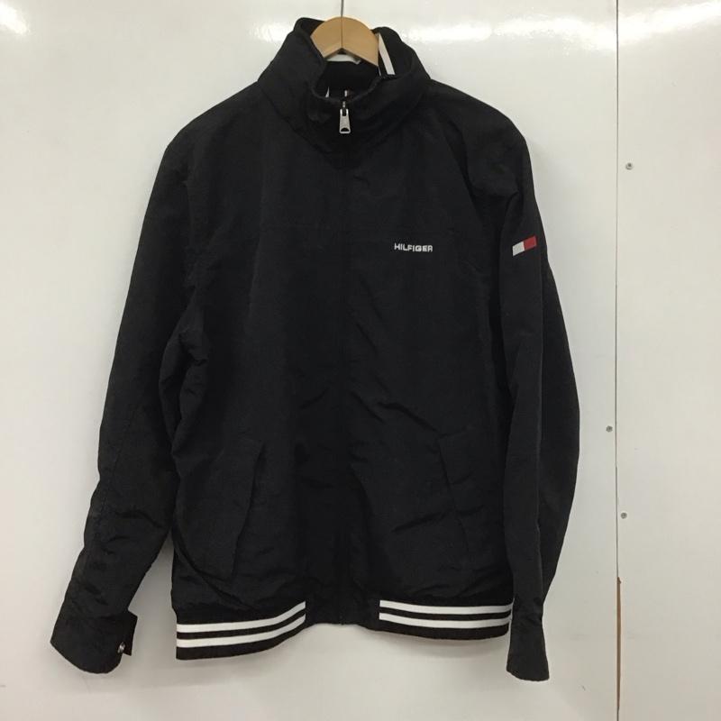 トミーヒルフィガー TOMMY HILFIGER ジャケット、上着 ジャケット、ブレザー ジップアップジャケット ナイロンジャケット アウター L ロゴ、文字 黒 / ブラック /  メンズ USED 古着 中古 10139699