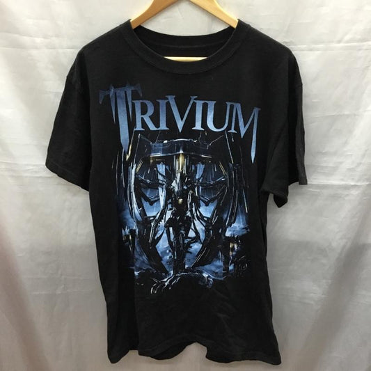 ヘインズ HANES Tシャツ 半袖 TRIVIUM バンドTシャツ M プリント 黒 / ブラック /  メンズ USED 古着 中古 10119344