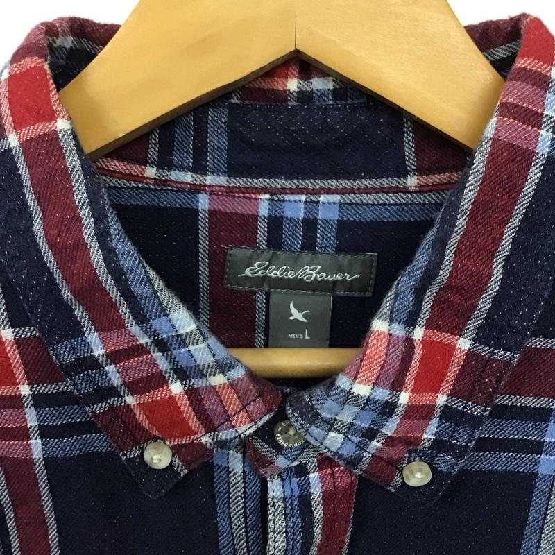 エディーバウアー Eddie Bauer シャツ、ブラウス 長袖 長袖シャツ チェックシャツ カラーシャツ ボタンダウンシャツ L チェック マルチカラー / マルチカラー /  メンズ USED 古着 中古 10130809