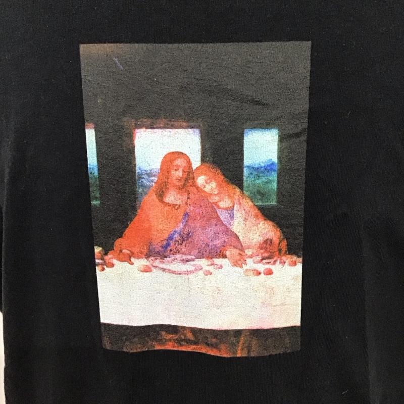 フラグスタフ FLAGSTUFF Tシャツ 半袖 半袖カットソー プリントTシャツ クルーネックカットソー プリント 黒 / ブラック /  メンズ USED 古着 中古 10115613