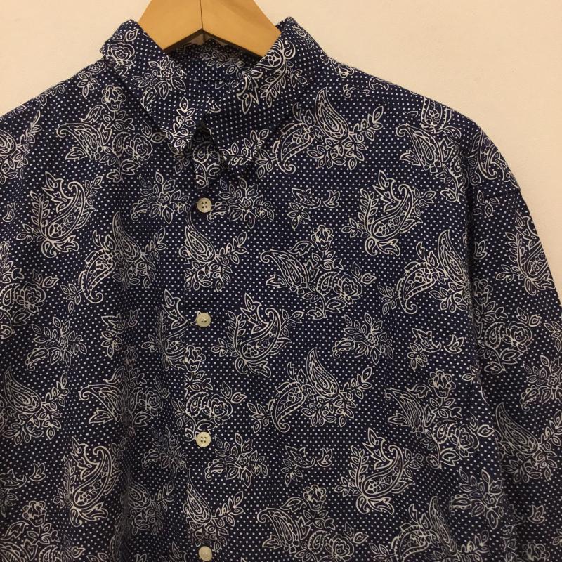 エディフィス EDIFICE シャツ、ブラウス 長袖 46 ペイズリー 青 / ブルー /  メンズ USED 古着 中古 10140069