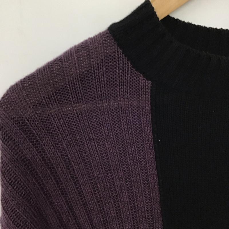 ウ゛ァルゴ VIRGO ニット、セーター 長袖 長袖ニットカットソー クルーネック セーター 2 無地 黒 / ブラック / X 紫 / パープル / X 灰 / グレー /  レディース USED 古着 中古 10142032
