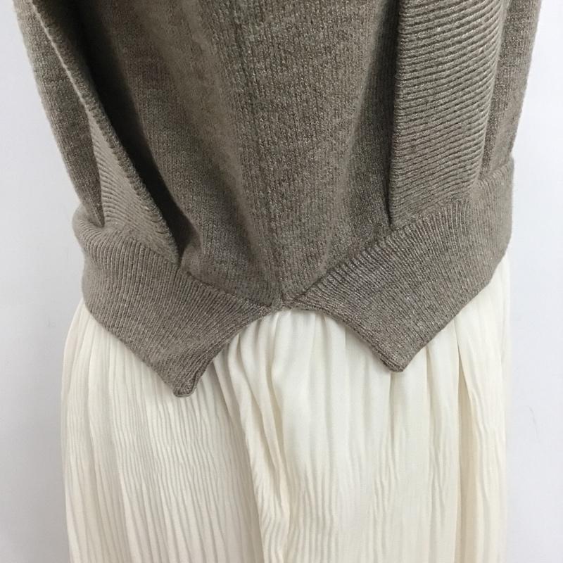 センスオブプレイスバイアーバンリサーチ SENSE OF PLACE by URBAN RESEARCH ワンピース ロングスカート aa34-26b012 マジョリカプリーツドッキングワンピース 長袖ワンピース フレアスカート 無地 ベージュ / ベージュ / X 茶 / ブラウン /  レディース USED 古着 中古 10105958
