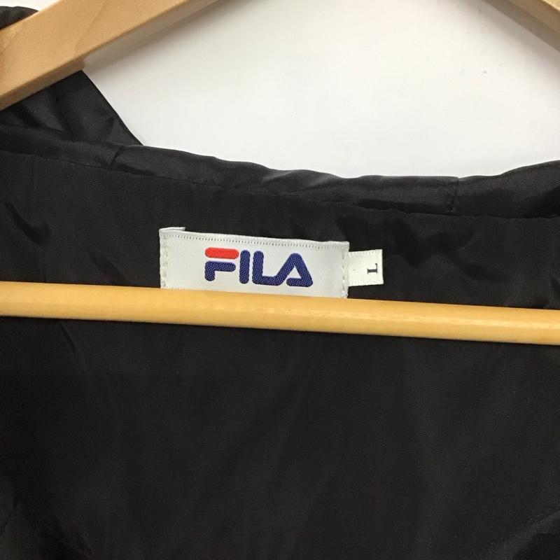 フィラ FILA ジャケット、上着 ジャケット、ブレザー fh7471 バイカラーフードアノラック プルオーバージャケット L ロゴ、文字 白 / ホワイト / X 黒 / ブラック / X 黄 / イエロー /  メンズ USED 古着 中古 10132356