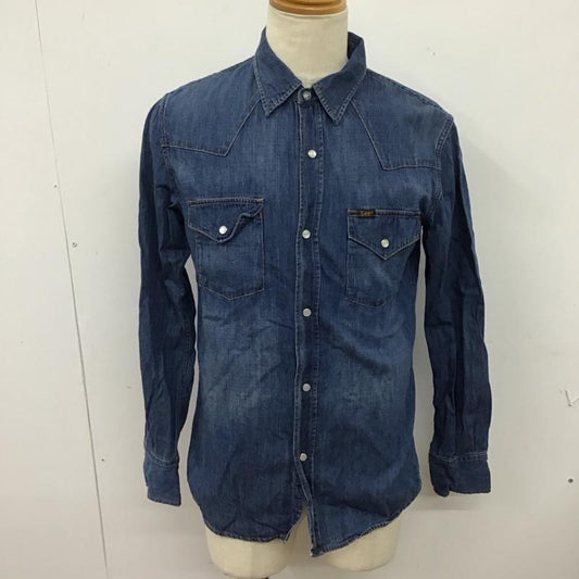 リー Lee シャツ、ブラウス 長袖 長袖デニムシャツ カラーシャツ 長袖シャツ XL ロゴ、文字 インディゴ / インディゴ /  メンズ USED 古着 中古 10126124