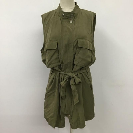 ザラ ZARA ベスト ベスト ジップアップベスト ノースリーブカットソー ロングベスト S 無地 カーキ / カーキ /  レディース USED 古着 中古 10115741
