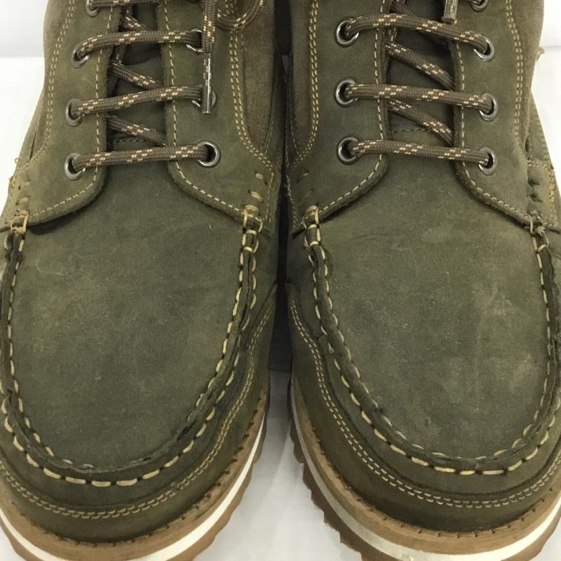 クラークス Clarks ブーツ ショートブーツ 61384438 レースアップブーツ ファスナー UK8 US：9 ロゴ、文字 カーキ / カーキ /  メンズ USED 古着 中古 10124189