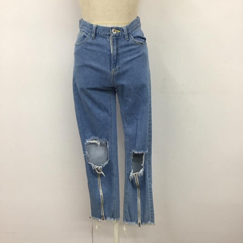 リルリリー lilLilly パンツ デニム、ジーンズ L18SS-PT201 ストレッチ S ダメージ加工 青 / ブルー /  レディース USED 古着 中古 10117243