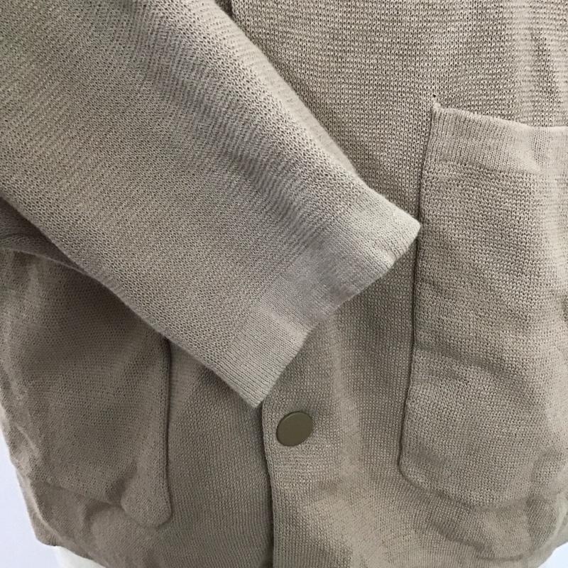 ユナイテッドアローズグリーンレーベルリラクシング UNITED ARROWS green label relaxing カーディガン 長袖 長袖カーディガン 長袖カットソー カラージャケット 前開カーディガン M 無地 ベージュ / ベージュ /  メンズ USED 古着 中古 10124491
