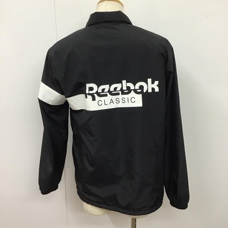リーボック Reebok ジャケット、上着 ジャケット、ブレザー du5048 コーチジャケットリーボッククラシックナイロンジャケット アウター L ロゴ、文字 黒 / ブラック / X 白 / ホワイト /  メンズ USED 古着 中古 10123869
