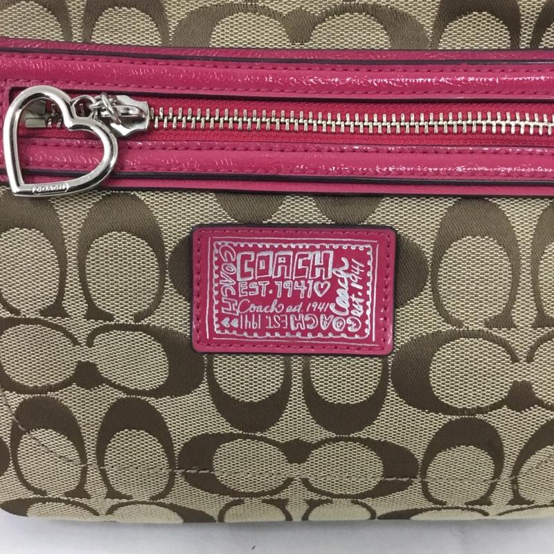 コーチ COACH ショルダーバッグ ショルダーバッグ ロゴ、文字 ベージュ / ベージュ / X 桃 / ピンク /  レディース USED 古着 中古 10131243