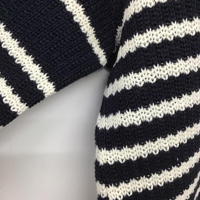 インターメッツォ INTERMEZZO ニット、セーター 長袖 長袖ニットカットソー クルーネック セーター M ボーダー柄 白 / ホワイト / X 紺 / ネイビー /  メンズ USED 古着 中古 10139812