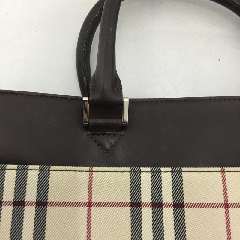バーバリー BURBERRY ハンドバッグ ハンドバッグ ノバチェック チェック ベージュ / ベージュ / X ダークブラウン / ダークブラウン /  レディース USED 古着 中古 10145489