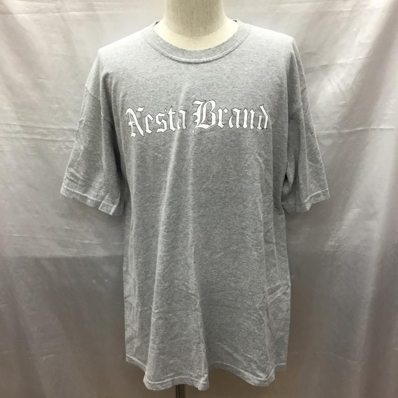 ネスタブランド NESTABRAND Tシャツ 半袖 クルーネック ロゴ、文字 灰 / グレー /  メンズ USED 古着 中古 10119812