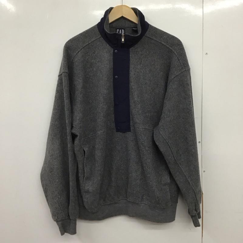 ギャップ GAP ジャケット、上着 ジャケット、ブレザー フリースジャケット プルオーバー スタンドネック 90s L 無地 灰 / グレー /  メンズ USED 古着 中古 10147763
