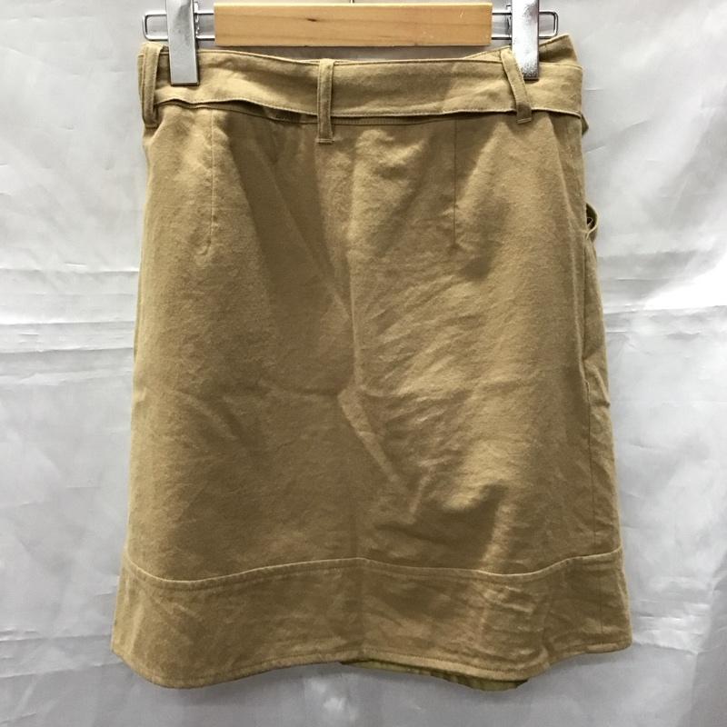 グリーンレーベルリラクシング green label relaxing スカート ミニスカート 3524-253-0371 ベルト付き 38 無地 ベージュ / ベージュ /  レディース USED 古着 中古 10114863