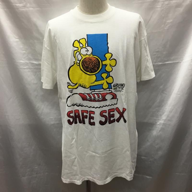 古着 USED Tシャツ 半袖 プリントTシャツ クルーネックカットソー 1990年 コピーライト monstergoose&grimm XL プリント 白 / ホワイト /  メンズ USED 古着 中古 10119715