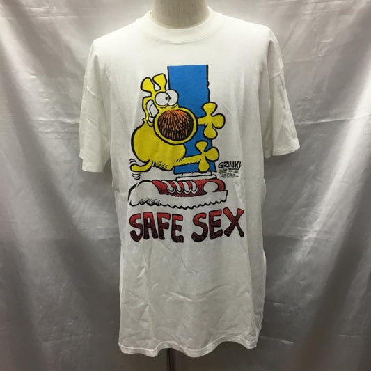 古着 USED Tシャツ 半袖 プリントTシャツ クルーネックカットソー 1990年 コピーライト monstergoose&grimm XL プリント 白 / ホワイト /  メンズ USED 古着 中古 10119715
