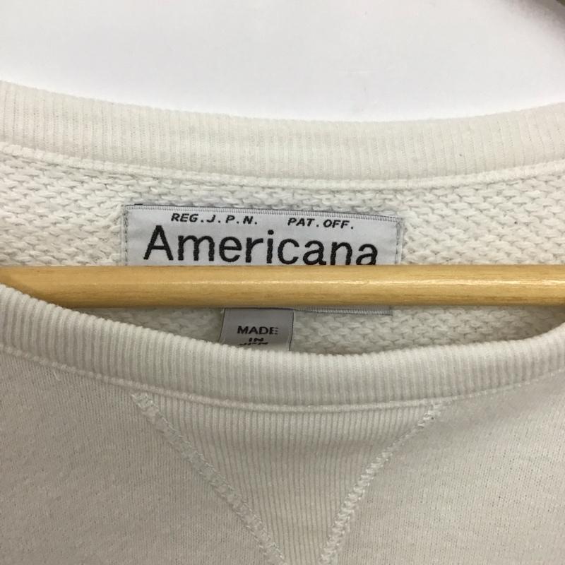 アメリカーナ AMERICANA トレーナー 長袖 スウェット ラグランスリーブ S ロゴ、文字 白 / ホワイト /  レディース USED 古着 中古 10138509