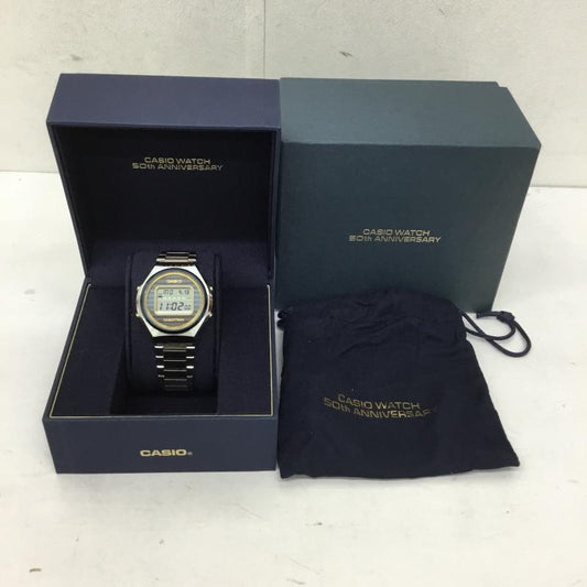 カシオ CASIO 腕時計 デジタル カシオ50周年記念CASIOTRON TRN-50 ロゴ、文字 銀 / シルバー /  メンズ USED 古着 中古 10150357