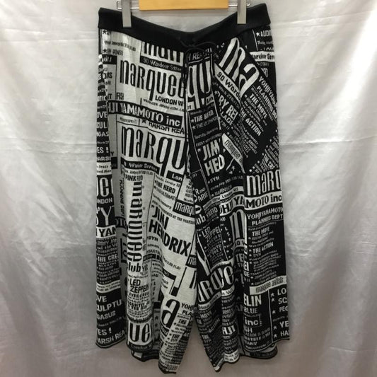 ヨウジヤマモト Yohji Yamamoto パンツ ワークパンツ、ペインターパンツ ub-k49-613 マーキークラブ ジャガードキュロットパンツ ワイドパンツ 3 プリント 白 / ホワイト / X 黒 / ブラック /  メンズ USED 古着 中古 10120676