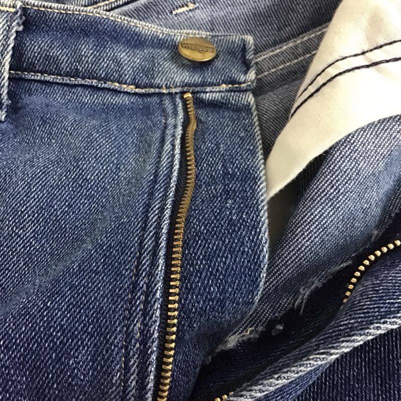 ラングラー Wrangler パンツ デニム、ジーンズ ハイウエスト ストレッチ ロゴ、文字 青 / ブルー /  メンズ USED 古着 中古 10112665