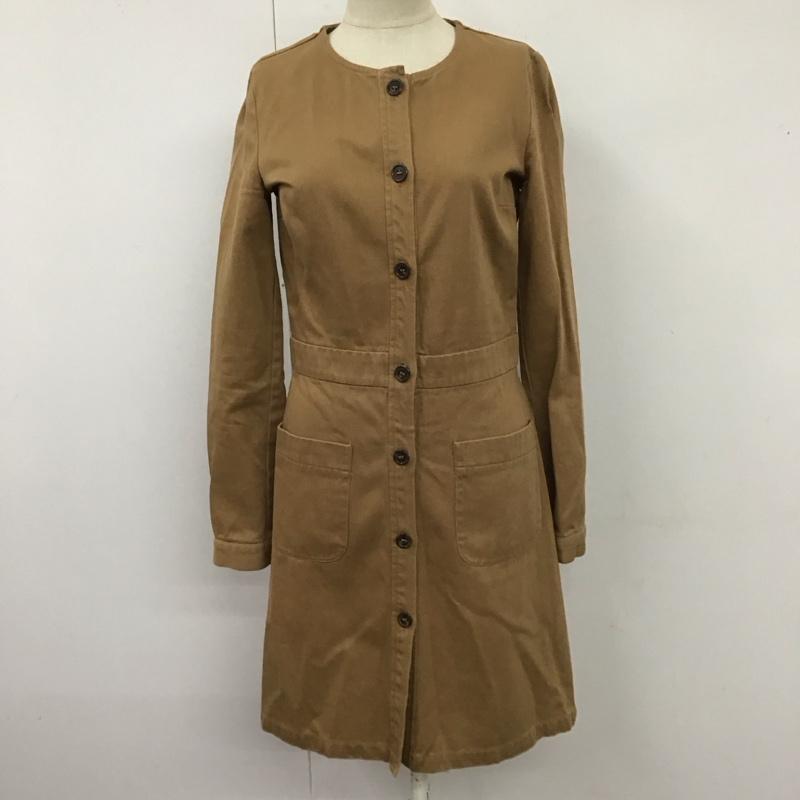 アーペーセー A.P.C. ワンピース ひざ丈スカート ノーカラー 長袖 前開き 34 無地 ベージュ / ベージュ /  レディース USED 古着 中古 10115430