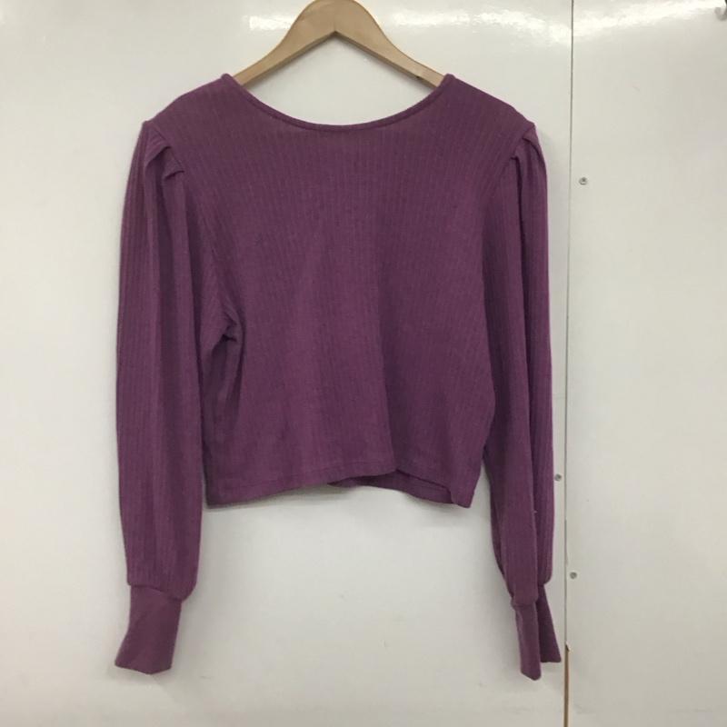 アースミュージックアンドエコロジー earth music&ecology カーディガン 長袖 M 無地 紫 / パープル /  レディース USED 古着 中古 10142790