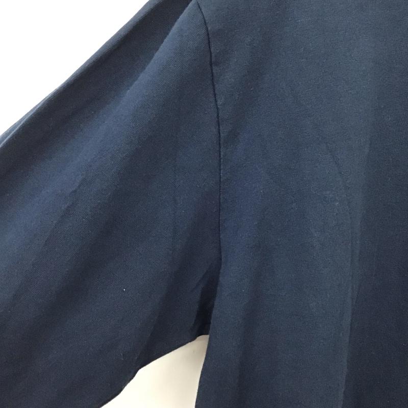チャンピオン Champion カットソー 長袖 c8-t403 長袖カットソー クルーネックカットソー XXL ロゴ、文字 紺 / ネイビー /  メンズ USED 古着 中古 10131355