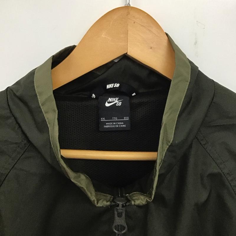 ナイキ NIKE ジャケット、上着 ジャケット、ブレザー bv2578-355 ナイロンジャケット アウター スタンドカラー XXL ロゴ、文字 カーキ / カーキ /  メンズ USED 古着 中古 10139688