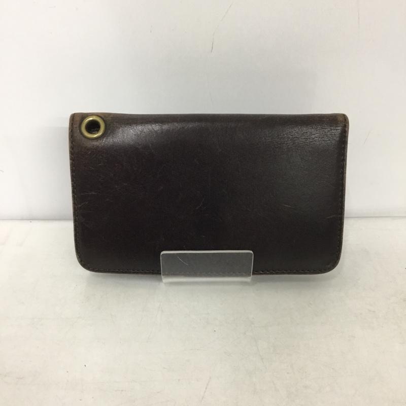 ポーター PORTER 財布 二つ折り WACKO MARIA レザー 無地 ダークブラウン / ダークブラウン /  メンズ USED 古着 中古 10137405
