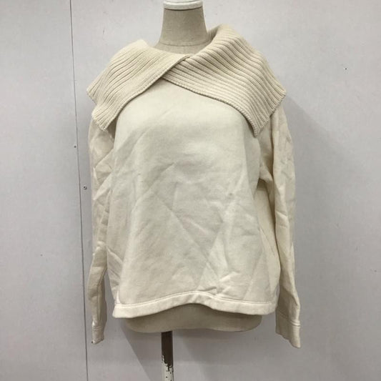 ザラ ZARA トレーナー 長袖 5644 468 712 ニット襟 裏起毛 M 無地 アイボリー / アイボリー /  レディース USED 古着 中古 10108296