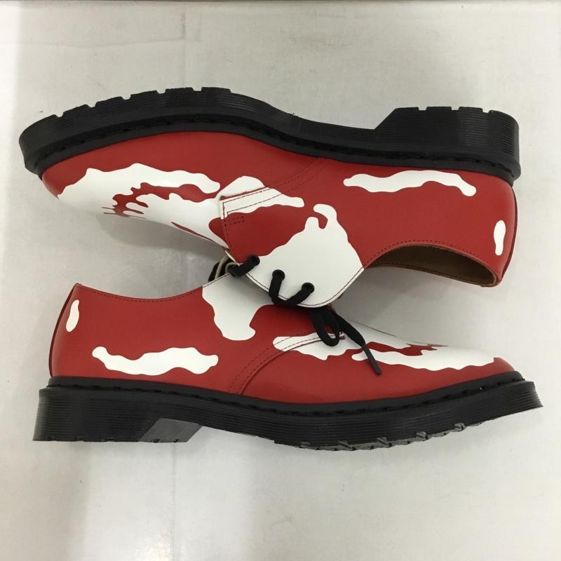 ドクターマーチン Dr.Martens 革靴 革靴 3アイ シューズ Supreme UK10 箱有 スカル US：11  赤 / レッド / X 白 / ホワイト /  メンズ USED 古着 中古 10149224