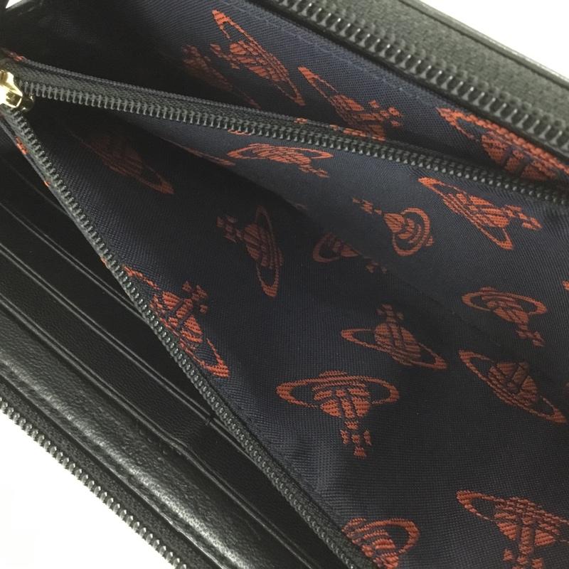 ヴィヴィアンウエストウッド Vivienne Westwood 財布 長財布 ラウンドファスナー 箱有 オーブ ワンポイント 黒 / ブラック /  レディース USED 古着 中古 10144927