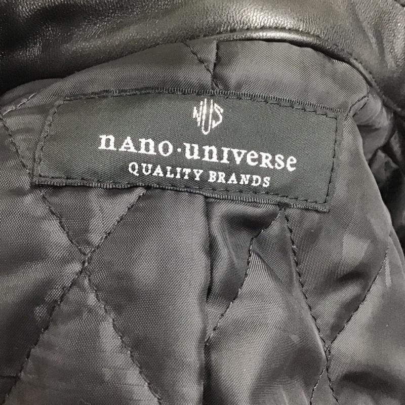 ナノユニバース nano・universe ジャケット、上着 ジャケット、ブレザー ジップアップジャケット ジャンパー レザージャケット カジュアルジャケット アウター M 無地 黒 / ブラック /  メンズ USED 古着 中古 10123948