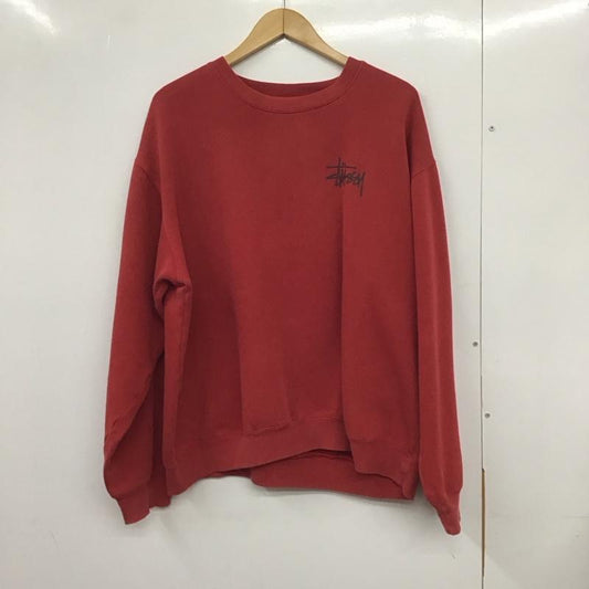 ステューシー STUSSY トレーナー 長袖 長袖トレーナー スウェット クルーネック プルオーバー90s 紺タグ ドラゴン L プリント 赤 / レッド /  メンズ USED 古着 中古 10132583