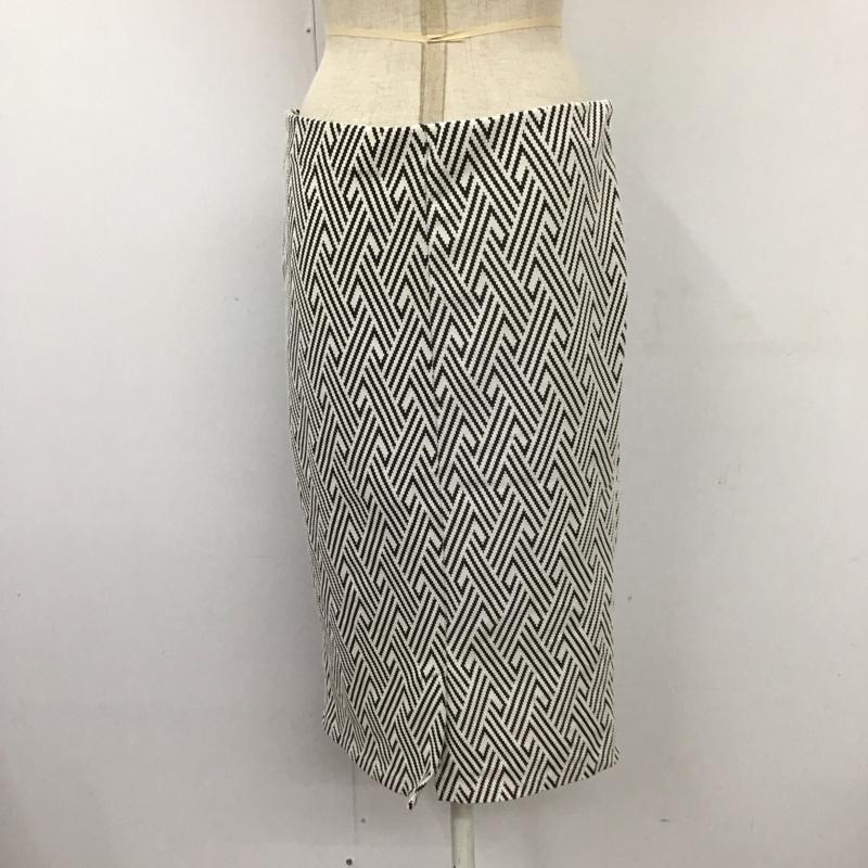 ザラ ZARA TRAFALUC スカート ひざ丈スカート 5039 412 064 タイトスカート L 総柄 白 / ホワイト / X 黒 / ブラック /  レディース USED 古着 中古 10112171