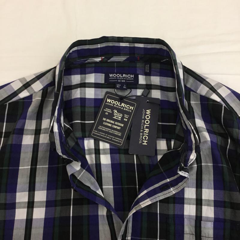 ウールリッチ WOOLRICH シャツ、ブラウス 長袖 WOOLRICH ボタンダウンシャツ L チェック 青 / ブルー / X 緑 / グリーン / X 白 / ホワイト /  メンズ USED 古着 中古 10128704