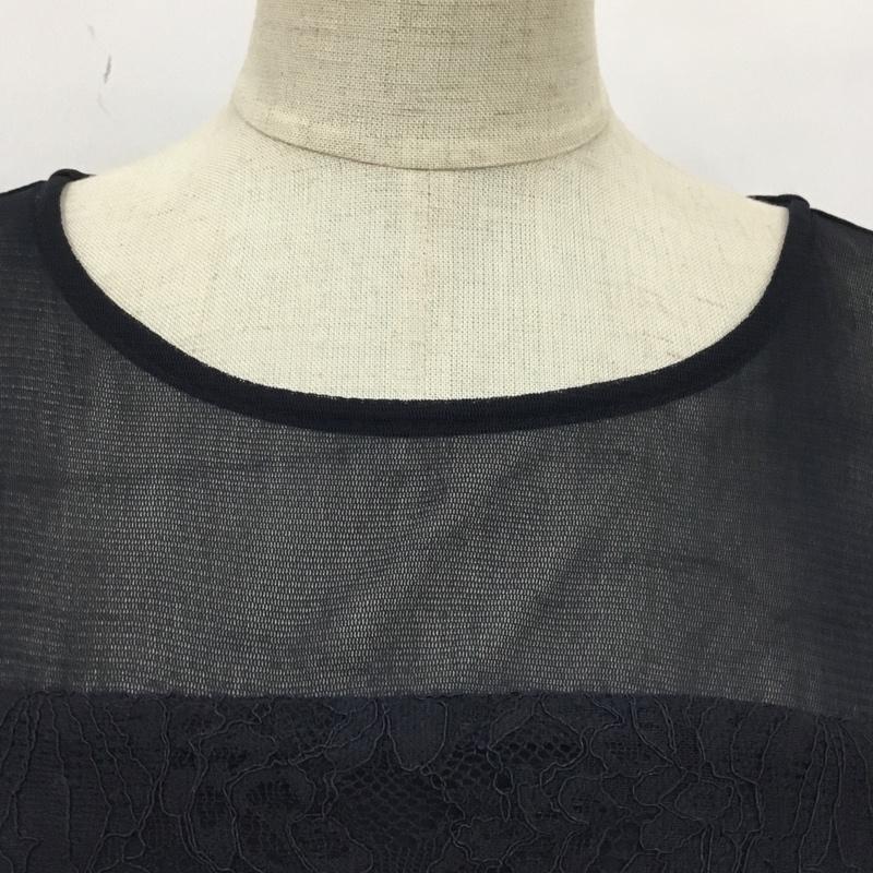 アパートバイローリーズ apart by lowrys ワンピース ロングスカート 半袖ロングワンピース フレアスカート 切り替えワンピース M 総柄 紺 / ネイビー /  レディース USED 古着 中古 10118567