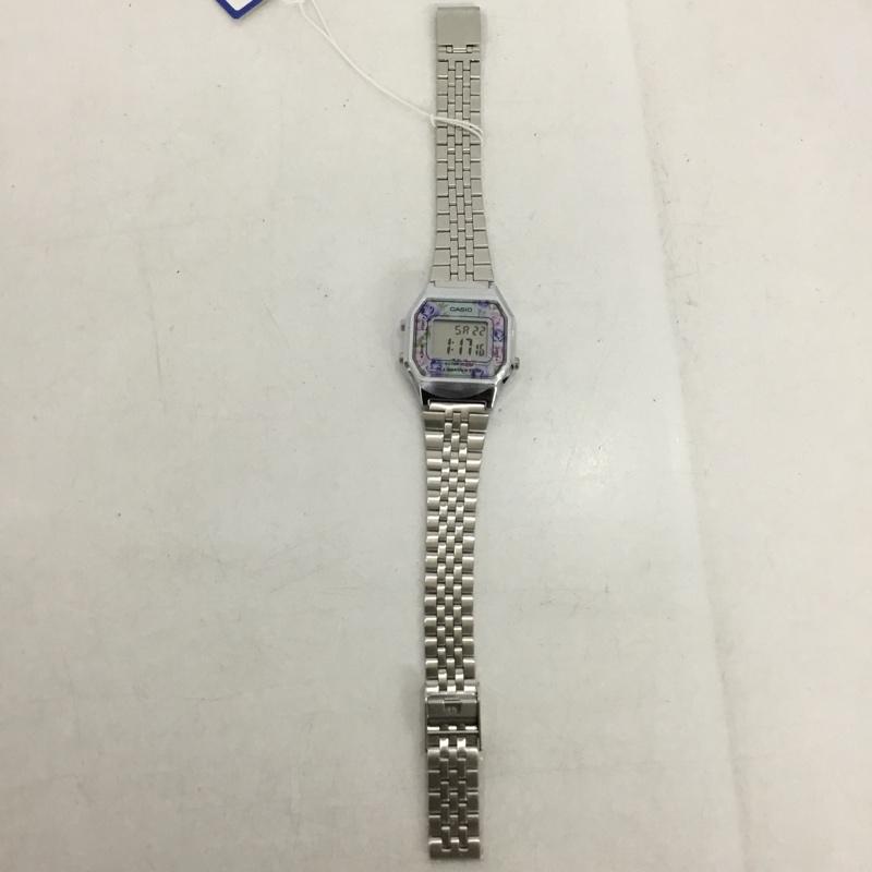 カシオ CASIO 腕時計 デジタル LA680W チープカシオ 花柄 箱有 ロゴ、文字 金 / ゴールド /  レディース USED 古着 中古 10135150