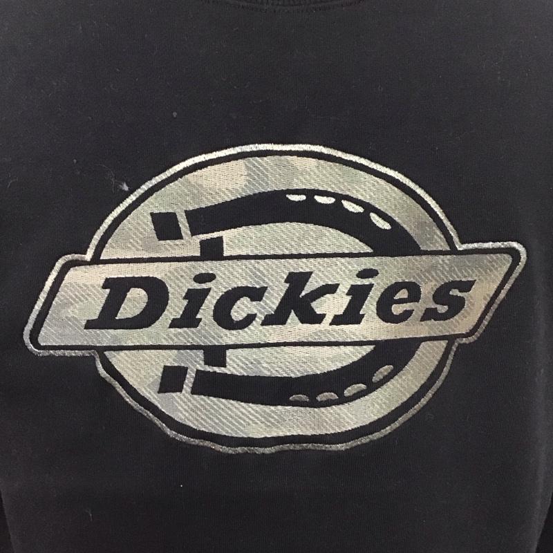 ディッキーズ Dickies トレーナー 長袖 長袖トレーナー スウェット クルーネック リブスウェットカットソー XL ロゴ、文字 黒 / ブラック /  メンズ USED 古着 中古 10124512