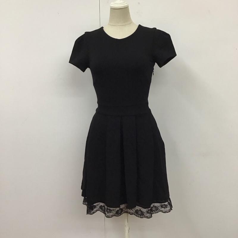 ザラ ZARA TRAFALUC ワンピース ミニスカート 半袖ミニワンピース フレアワンピース プリーツスカート XS 無地 黒 / ブラック /  レディース USED 古着 中古 10119058