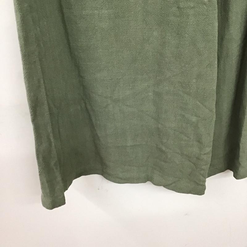 アズールバイマウジー AZUL BY MOUSSY パンツ スラックス 250DSM31-088C RAYON LINEN WIDE PANTS タグ付 M 無地 カーキ / カーキ /  レディース USED 古着 中古 10151028