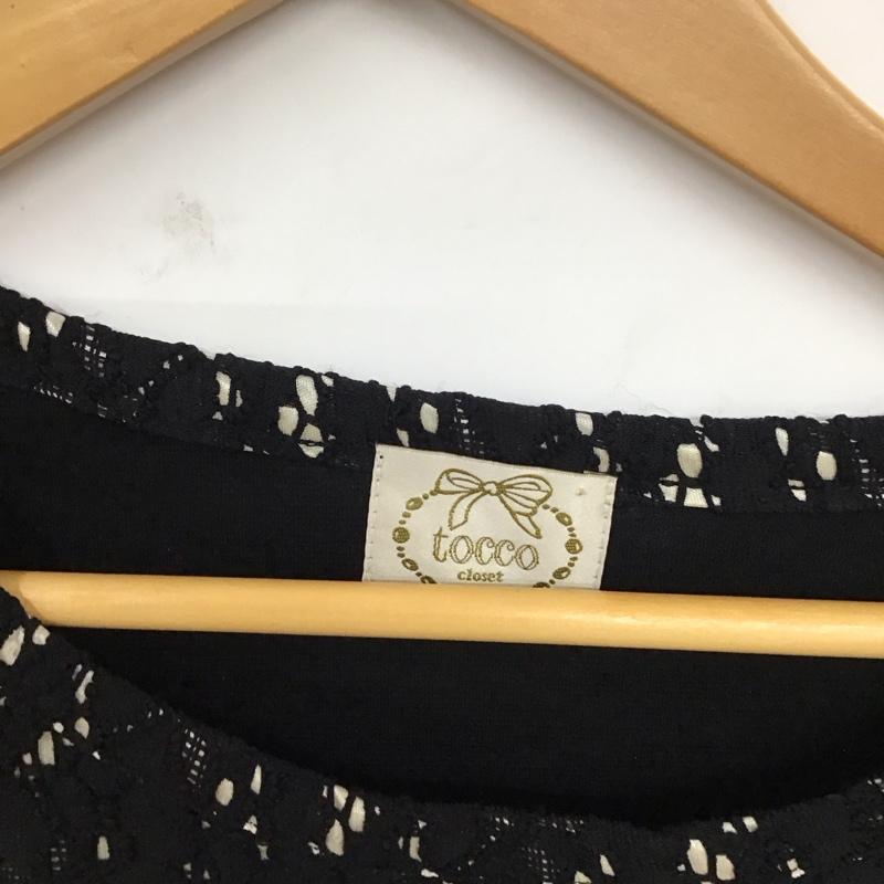 トッコ tocco ワンピース ひざ丈スカート 七分袖 レース M  黒 / ブラック /  レディース USED 古着 中古 10119275