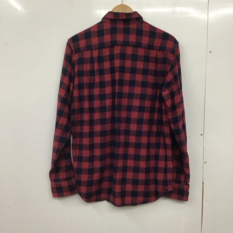 オベイ OBEY シャツ、ブラウス 長袖 長袖シャツ チェックシャツ カラーシャツ M チェック 赤 / レッド / X 紺 / ネイビー /  メンズ USED 古着 中古 10144767