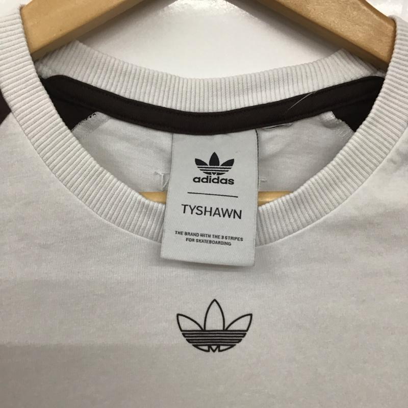 アディダス adidas Tシャツ 半袖 半袖カットソー プリントTシャツ クルーネックカットソー ロゴ、文字 白 / ホワイト / X 茶 / ブラウン /  メンズ USED 古着 中古 10135845