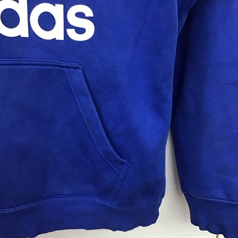 アディダス adidas パーカー 長袖 長袖パーカー プルオーバーパーカー スウェット L プリント 青 / ブルー /  メンズ USED 古着 中古 10149530